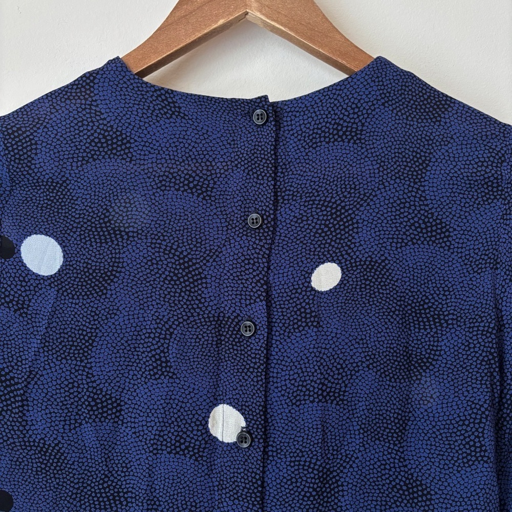 Rodebjer Blue Indus Moons Button Back Reversible Blouse XS - Picture 4 of 8